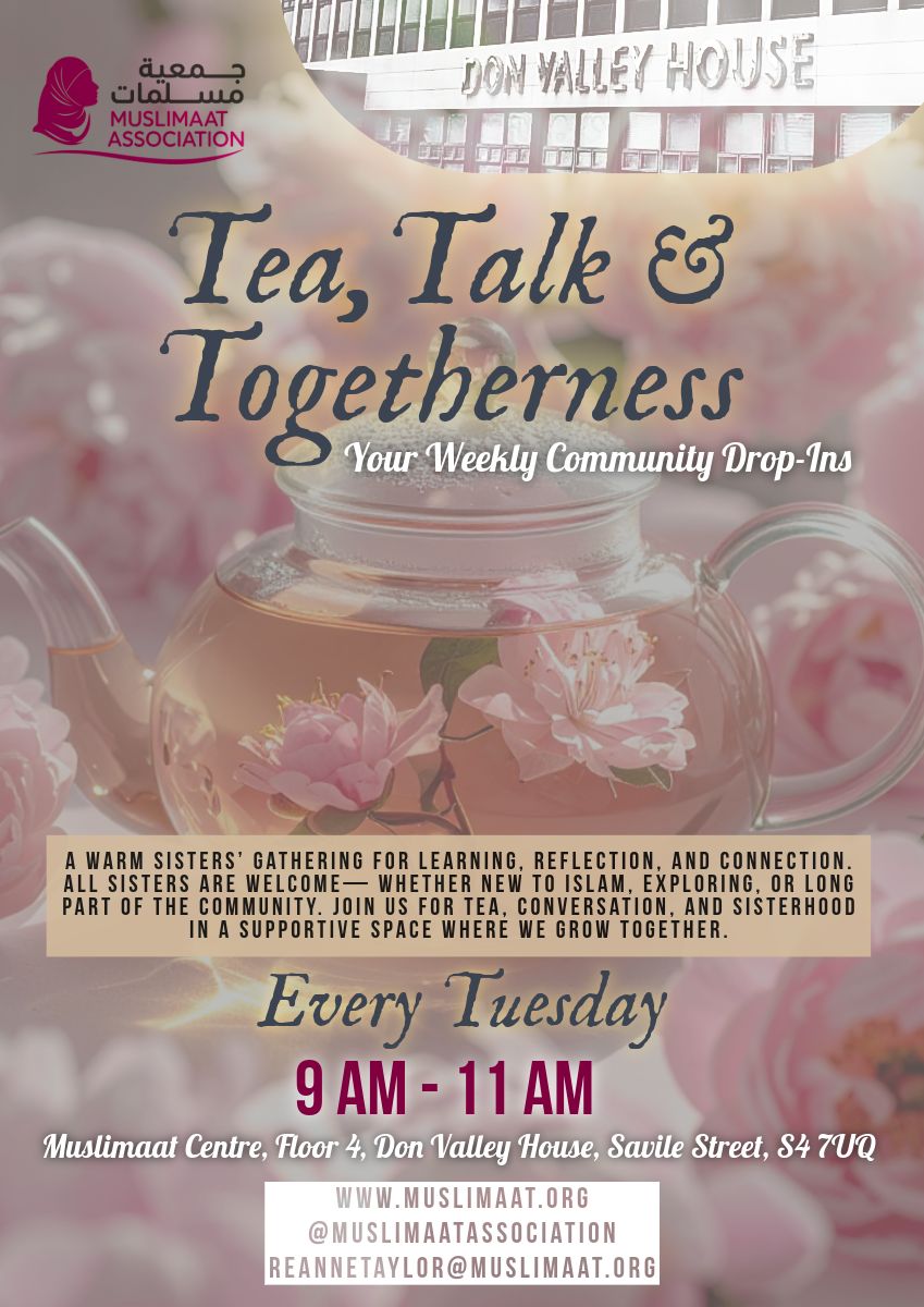 Tea Talk and Togetherness weekly community drop-in poster